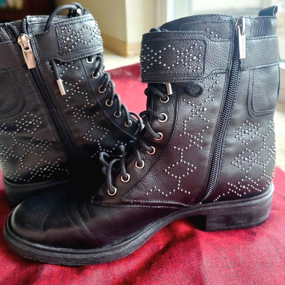 Leather Combat Boots -Brand New